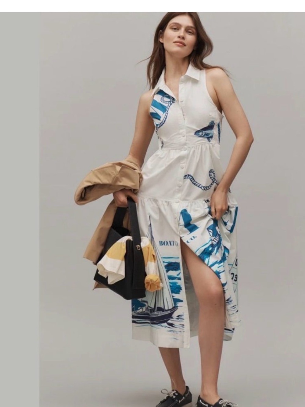 Anthropologie Maeve Sleeveless
Midi Shirt Dress